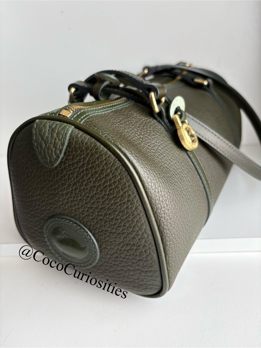 Dooney and Bourke Awl Leather Green Barrel Papillon Bag Purse